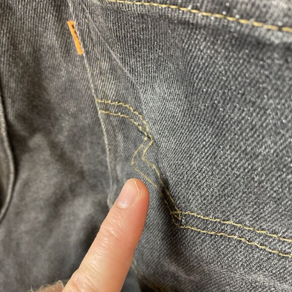 Vintage‎ Levis 517 Boot Cut Jeans Mens 36x30 Black Denim Orange Tab USA 90s - Picture 9 of 14